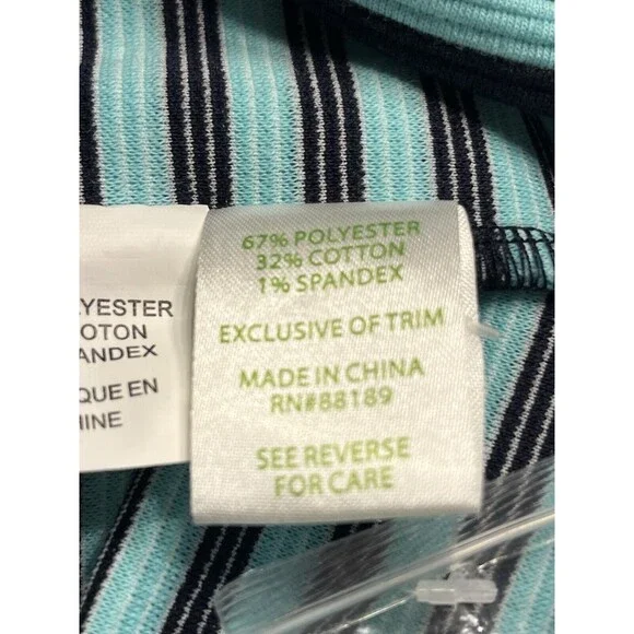 Lilly Pulitzer Charlene Navy Aqua Blue Stripes Dress Gold Buttons Sz M Jackie-O - Picture 15 of 16